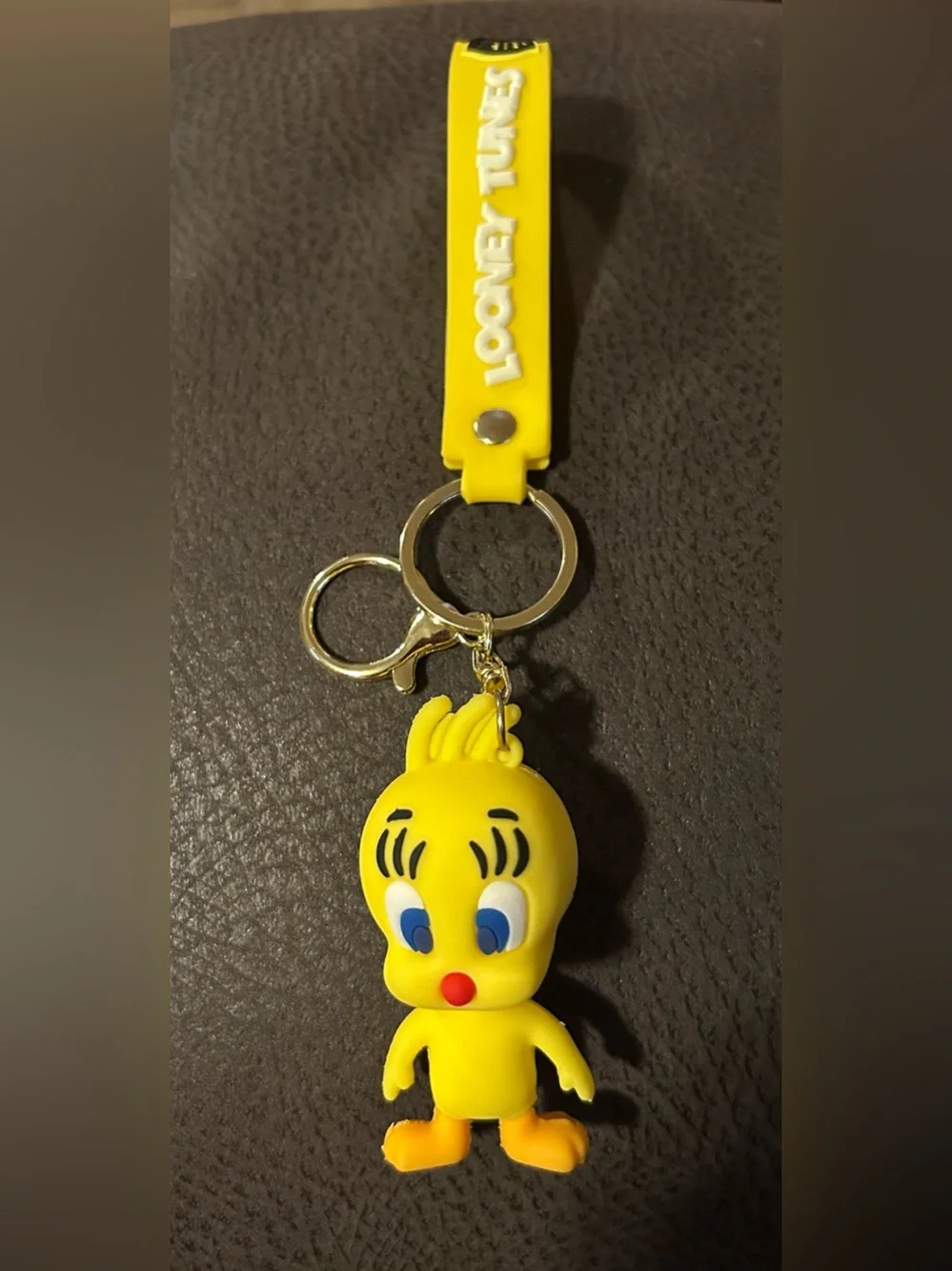 NWT Warner Bros. Tweety Yellow Silicone Bag Charm/ Keychain